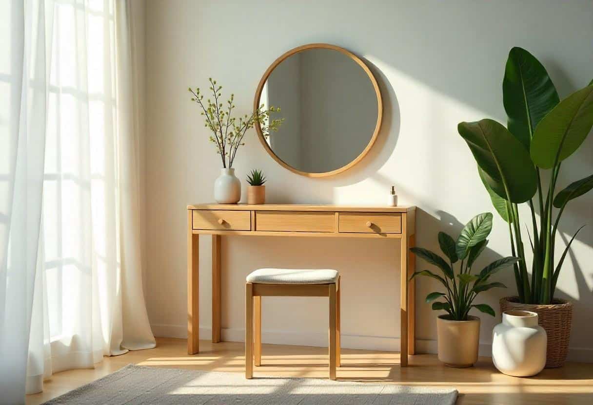 Sustainable eco-friendly dressing table design using bamboo composites and recycled ocean plastic