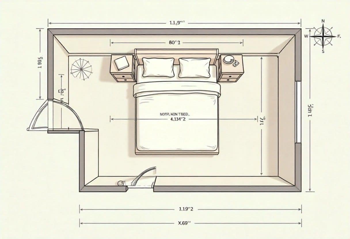 Proper bed placement guide for Vastu Bedroom Design Bengaluru showing optimal positioning in compact spaces