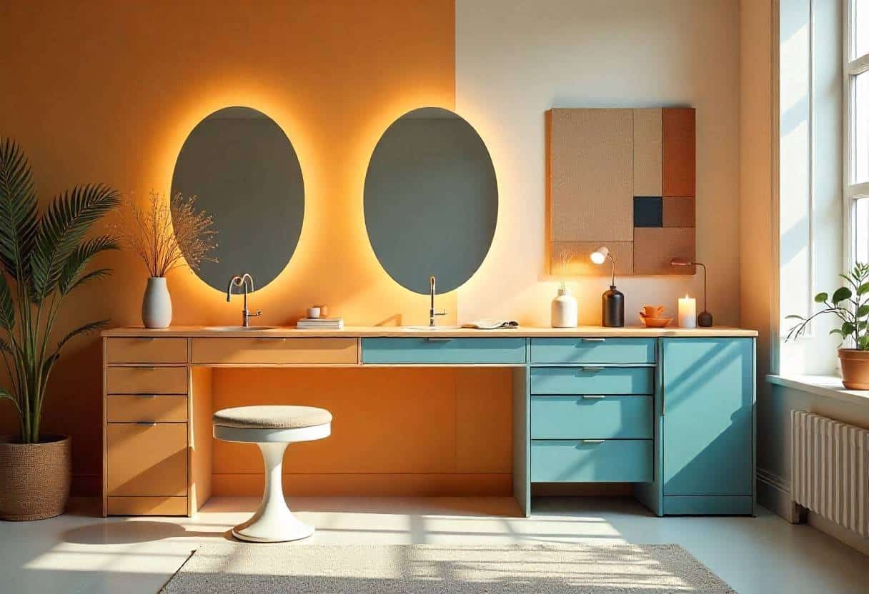 Custom modular dressing table design system allowing personalized configurations and interchangeable components