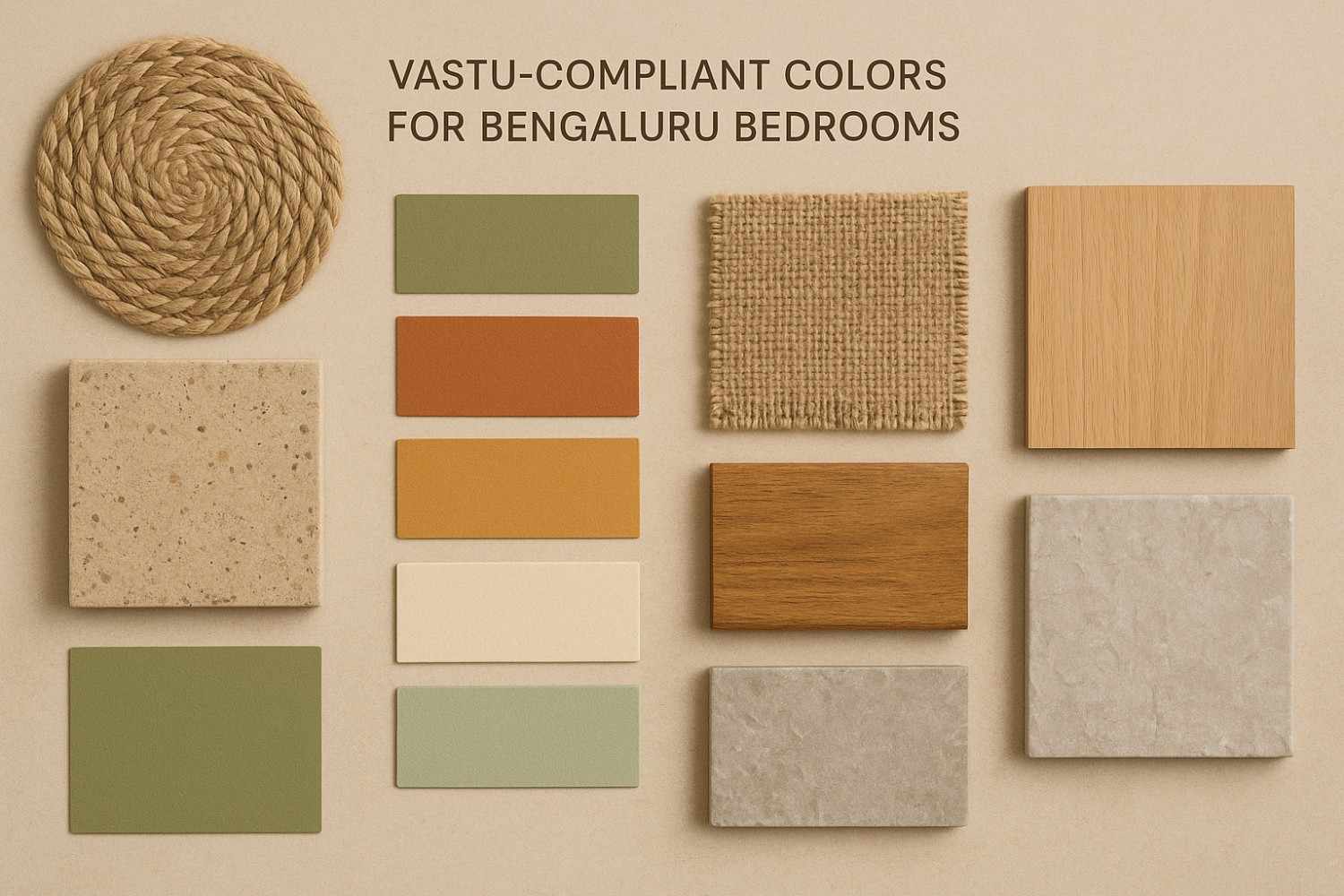 Vastu-compliant color palette and natural materials selection for Vastu Bedroom Design Bengaluru by Elegante Interiors
