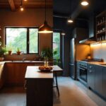 Side-by-side comparison of traditional and modular kitchen designs in Bengaluru homes by Elegante Interiors