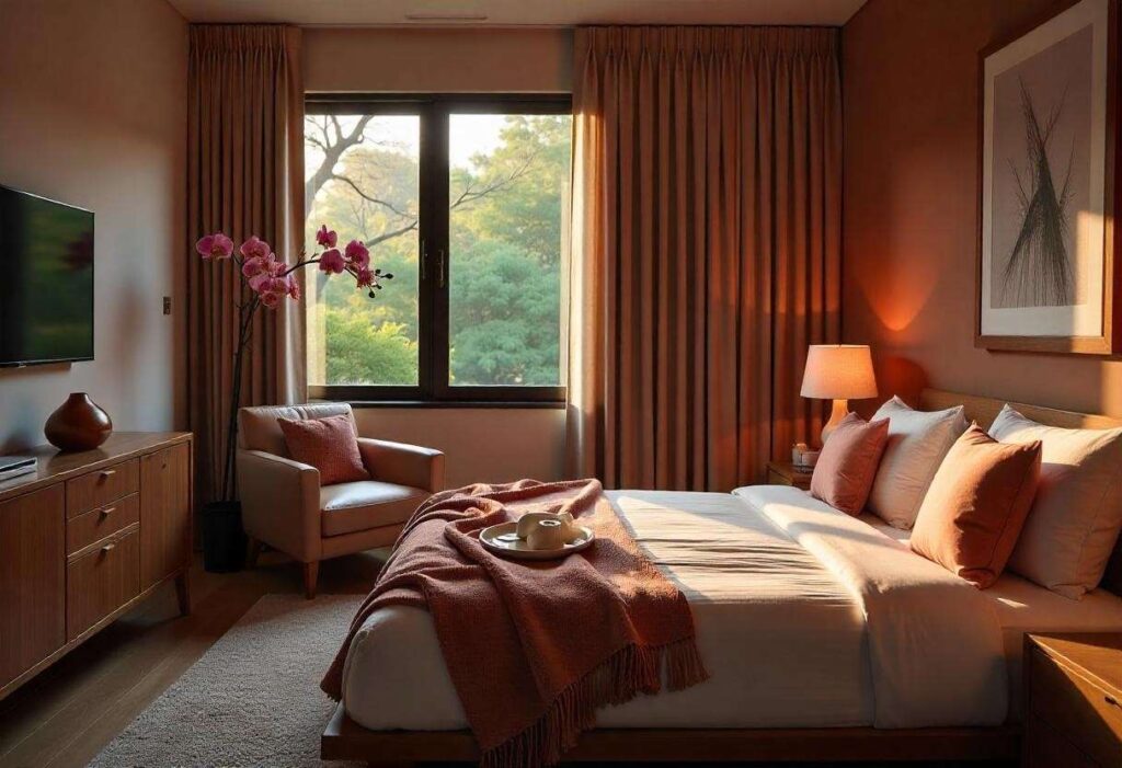 Modern bedroom design trends Bengaluru 2025 showcase by Elegante Interiors featuring biophilic elements
