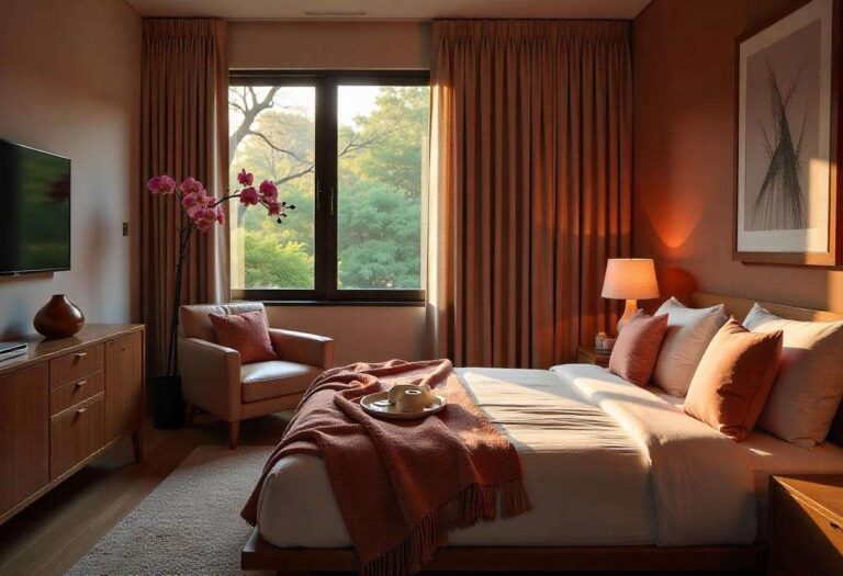 Modern bedroom design trends Bengaluru 2025 showcase by Elegante Interiors featuring biophilic elements