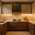 Elegant Vastu-compliant modular kitchen design in Bengaluru home featuring southeast cooking zone and premium materials by Elegante Interiors