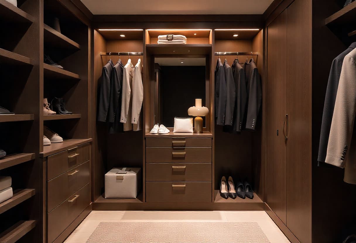 Luxury modern wardrobe interiors showcasing premium storage solutions with velvet compartments and LED lighting for Indian homes