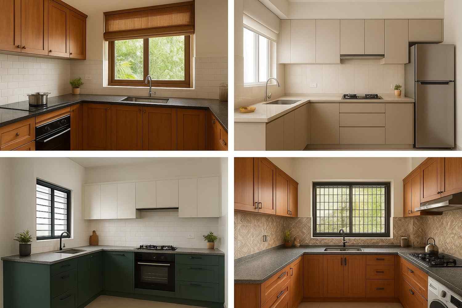 Diverse modular kitchen design inspirations by Elegante Interiors showcasing various styles for Bengaluru homes