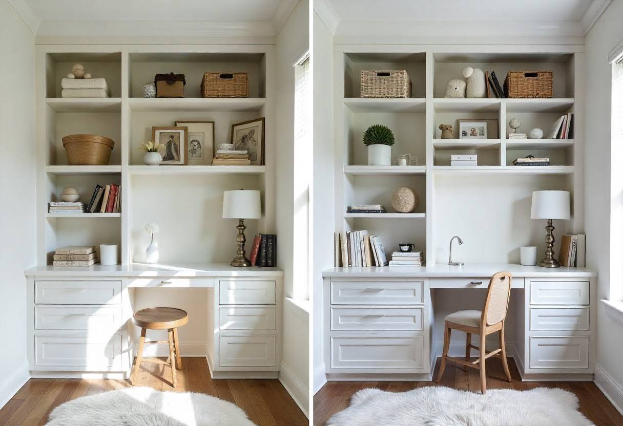 Room transition showcase demonstrating how neutral foundations adapt from toddler to teen spaces in luxury interior design