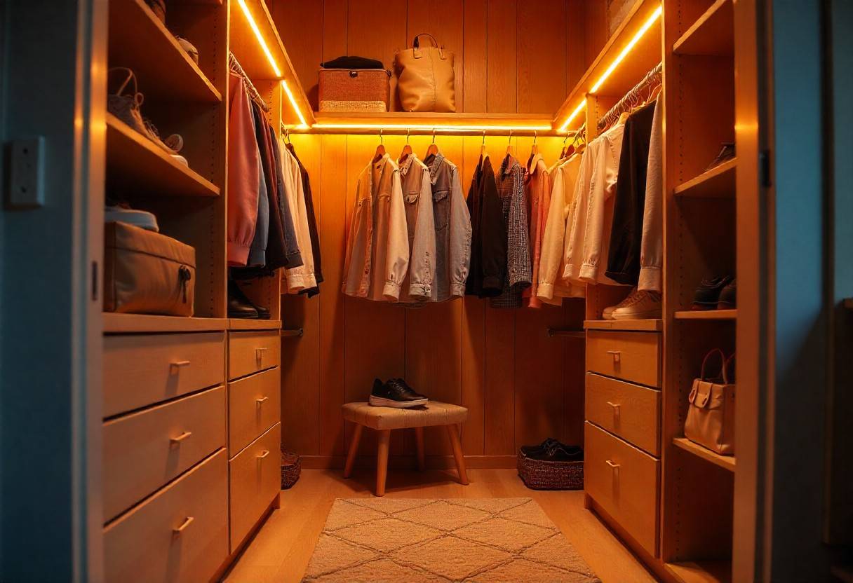 Custom walk-in closet for children with perfect-height storage solutions