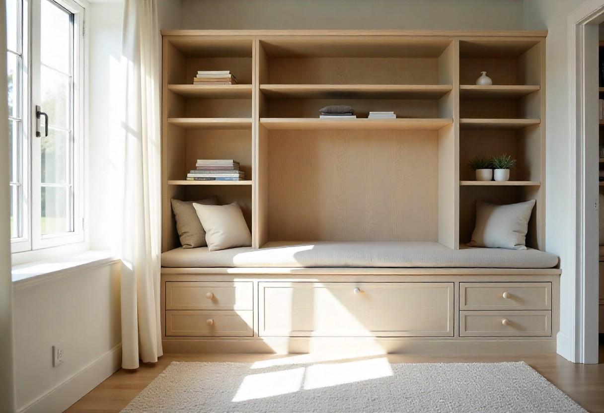 Sophisticated built-in storage solutions in luxury kids room maintaining clean aesthetic lines