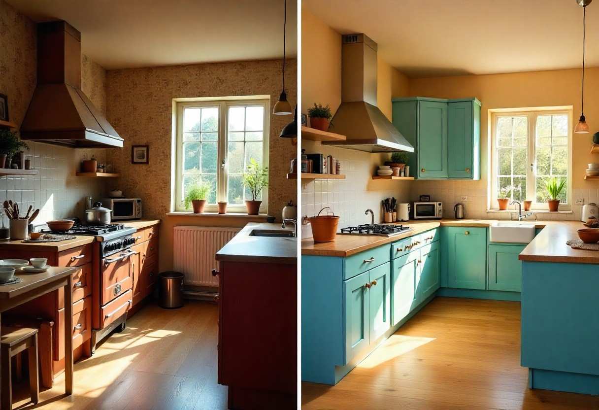 Traditional kitchen vs modern modular kitchen transformation in Bengaluru home by Elegante Interiors