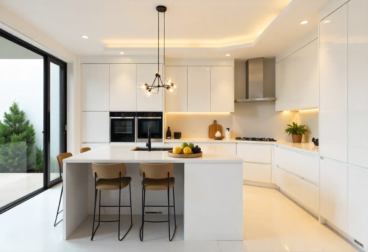 Premium kitchen interior showcasing island design with luxury finishes in Bengaluru home