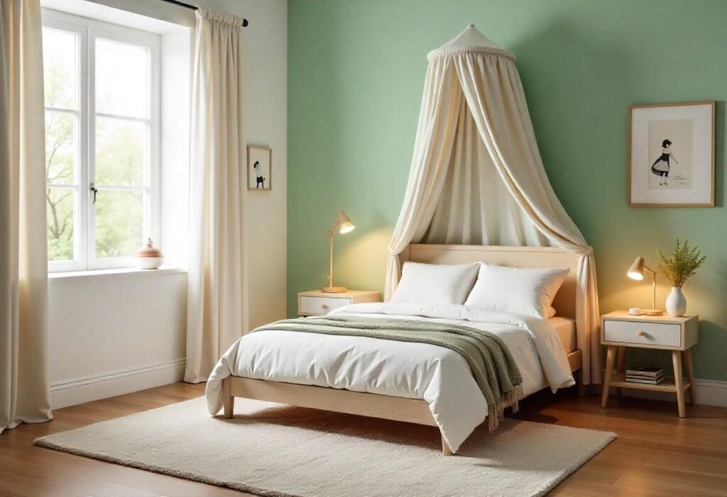 Elegant modern kids bedroom by Elegante Interiors showcasing sophisticated design with child-friendly elements, neutral color palette, and luxury furniture.