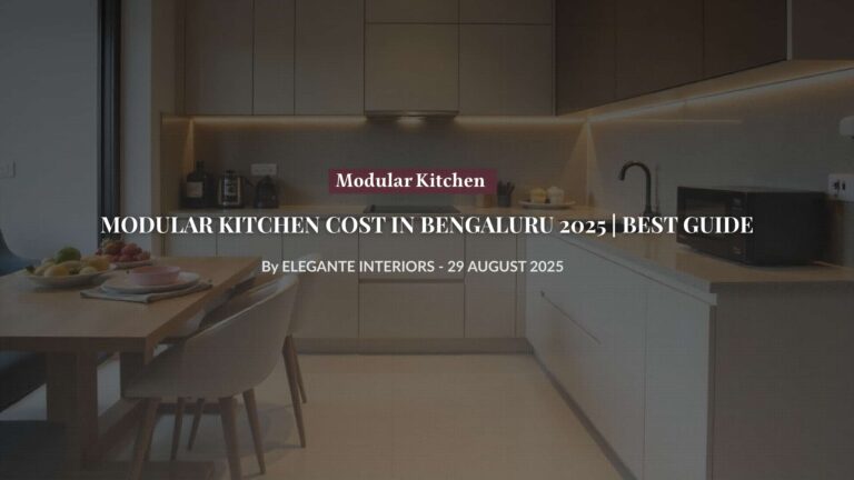 Modern modular kitchen design in Bengaluru apartment showing cost-effective L-shaped layout with premium finishes