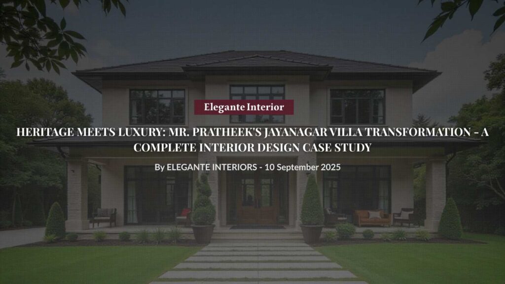 Heritage villa in Jayanagar Bangalore transformed by Elegante Interiors with traditional red oxide flooring and modern luxury elements
