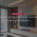 Modern wall-mounted TV unit design in Bangalore apartment by Elegante Interiors