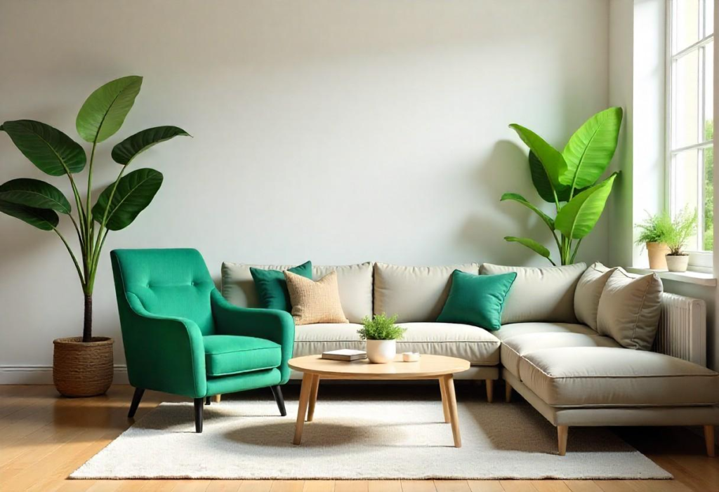 Navratri Day 3 green themed luxury interior with botanical elements