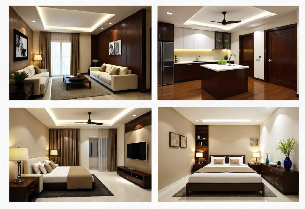Interior Designer in Bangalore portfolio - luxury home interiors and modular kitchen designs