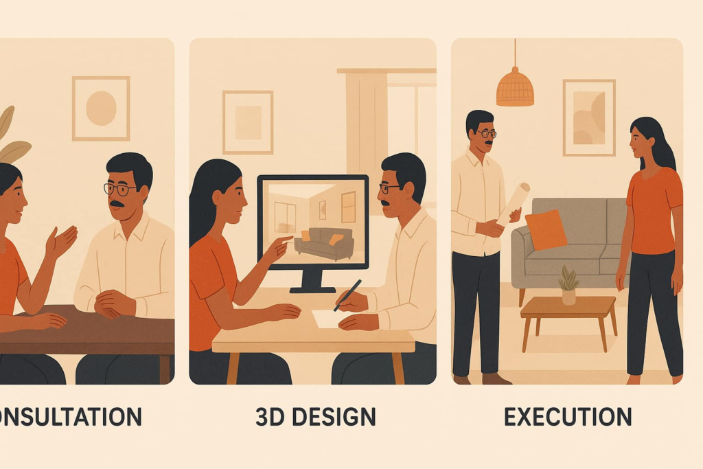 Interior Designer in Bangalore process - consultation to completion by Elegante Interiors