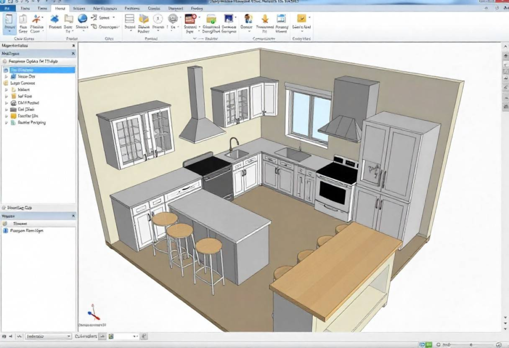 3D modular kitchen design planning software used by Elegante Interiors Bangalore