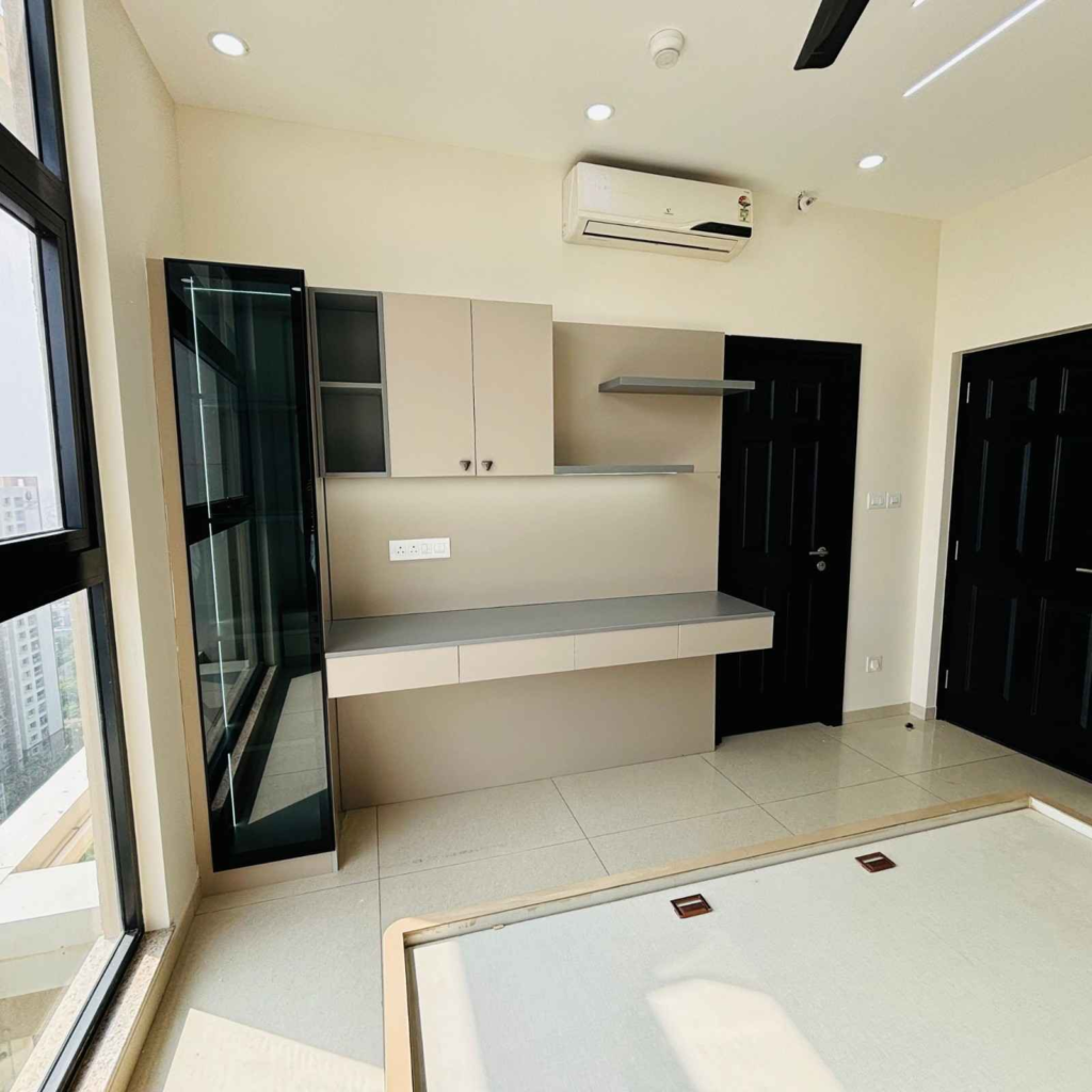 Custom workstation design Bangalore modern study furniture interior design