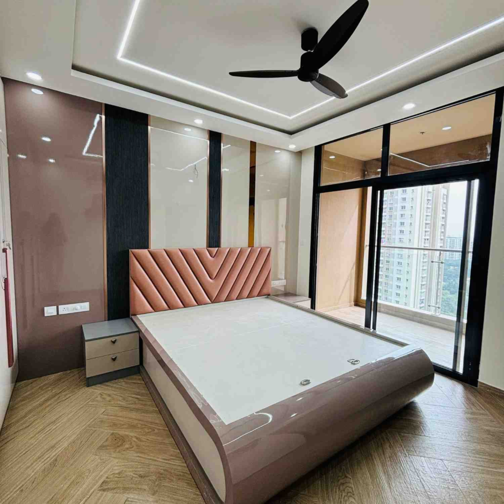 Modern luxury bedroom interior design Bangalore apartment transformation